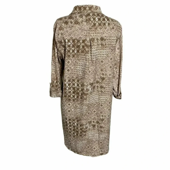Multiples M NWT boho tint brown/white‎ shirt dress - Picture 5 of 6